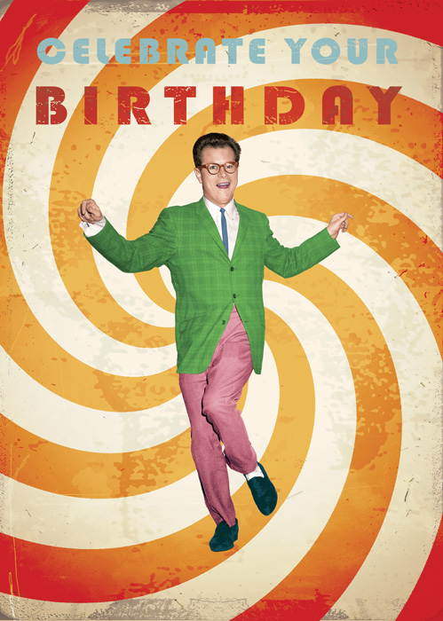 BC217 - Celebrate Your Birthday - Dancing Man Card by Max Hernn